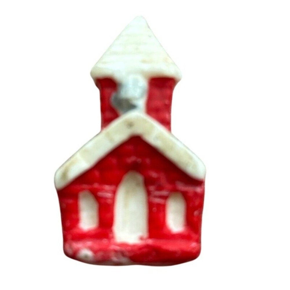 Miniature tiny Vintage AMI Red  Church Candle Miniature Christmas Holiday Korea